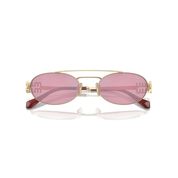 MIU MIU MU 54ZS ZVN50D Gold Pink Lens Oval Women Sunglasses AUTHENTIC main image 5